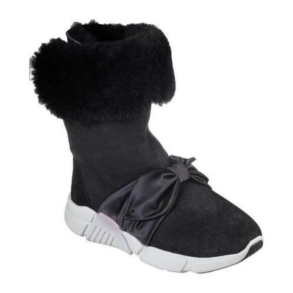 Mark Nason Sneaker Sherling Boot BlackSatin Bow 11 - Picture 1 of 6